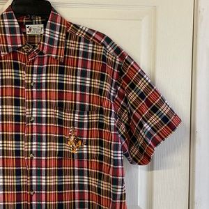 Walt Disney World vintage Winnie the Pooh button down shirt large plaid
